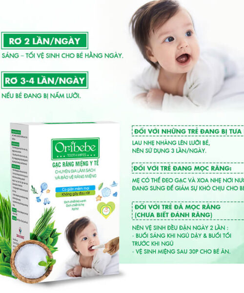 Hướng dẫn sử dụng gạc răng miệng y tế Oribebe