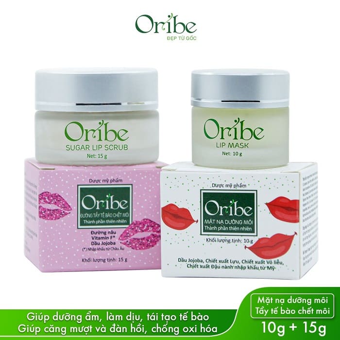 Combo đường tẩy tế bào chết môi + Mặt nạ dưỡng hồng môi Oribe