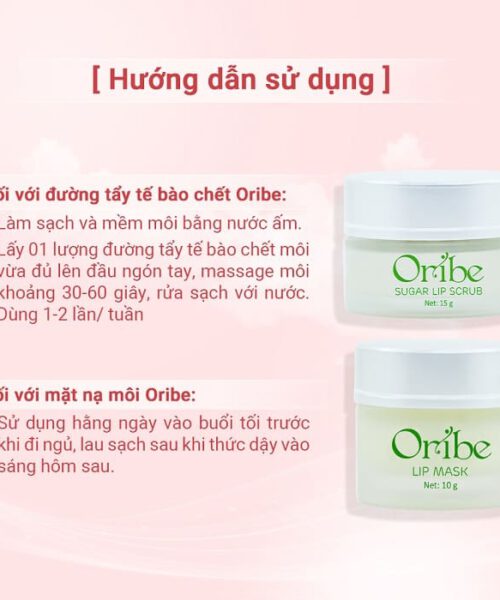 Combo đường tẩy tế bào chết môi + Mặt nạ dưỡng hồng môi Oribe