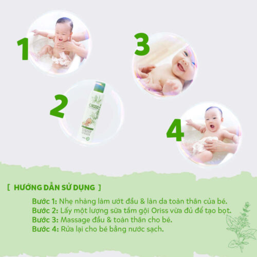 hướng dẫn sử dụng sản phẩm tắm bé Oriss Baby