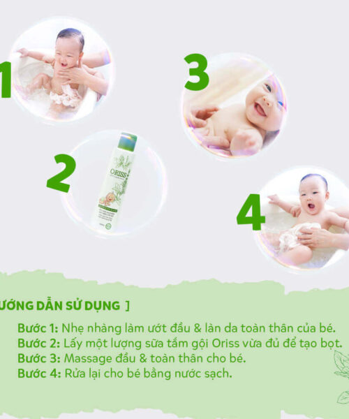 hướng dẫn sử dụng sản phẩm tắm bé Oriss Baby
