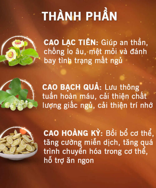 thành phần có trong ăn ngủ ngon dân khang