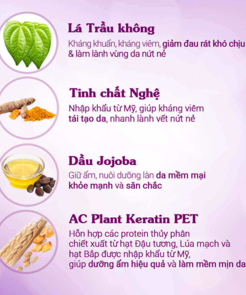 thành phần có trong kem nứt gót Oriss