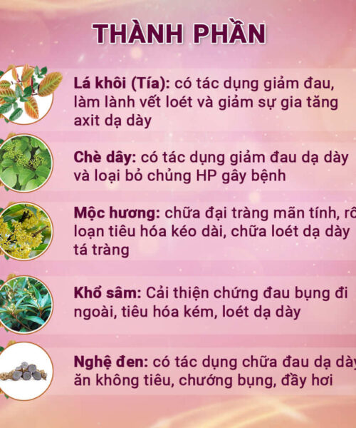 thành phần có trong viên uống Cripal