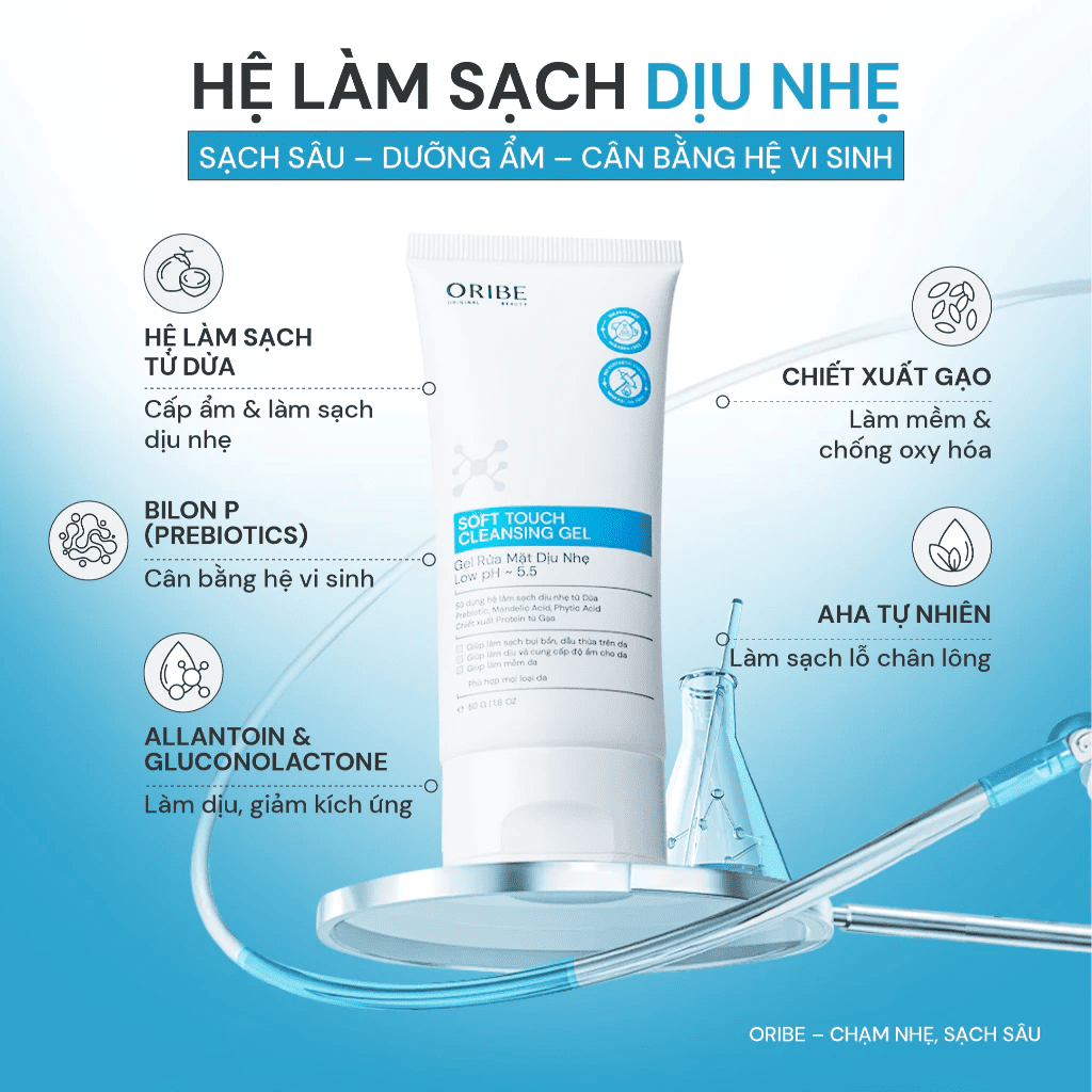 SOFT TOUCH CLEANSING GEL ORIBE – Gel rửa mặt dịu nhẹ Oribe 50g - Ảnh 3